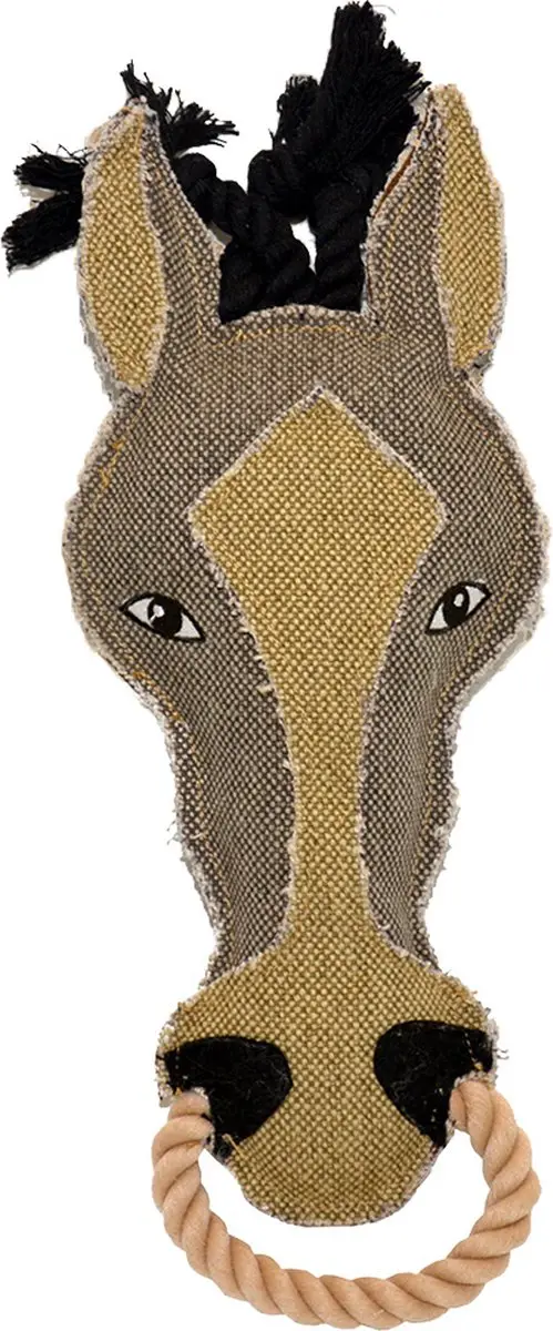 DuvoPlus Canvas Paard Speelgoed Hond 31x12cm