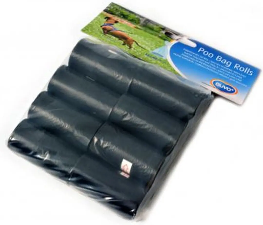 Duvo Plus Hondenpoepzakjes Classic 8x20st - 8 Stuks - Zwart