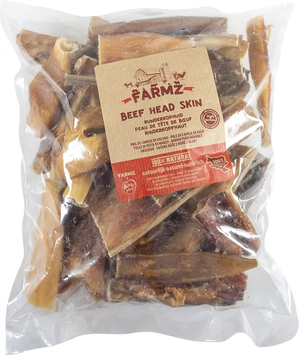DuvoPlus Farmz Runderkophuid Hondensnack 12cm