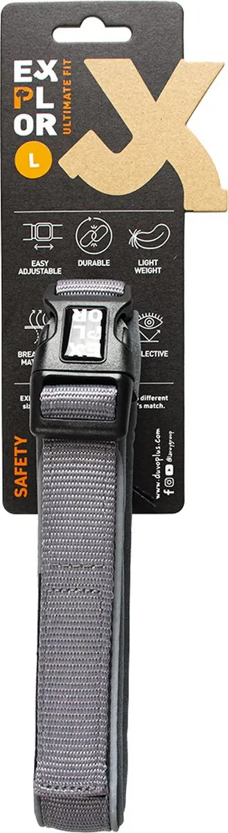 DuvoPlus Ultimate Fit Comfy Halsband Safety L - 45-51cm - Zilver Reflecterend