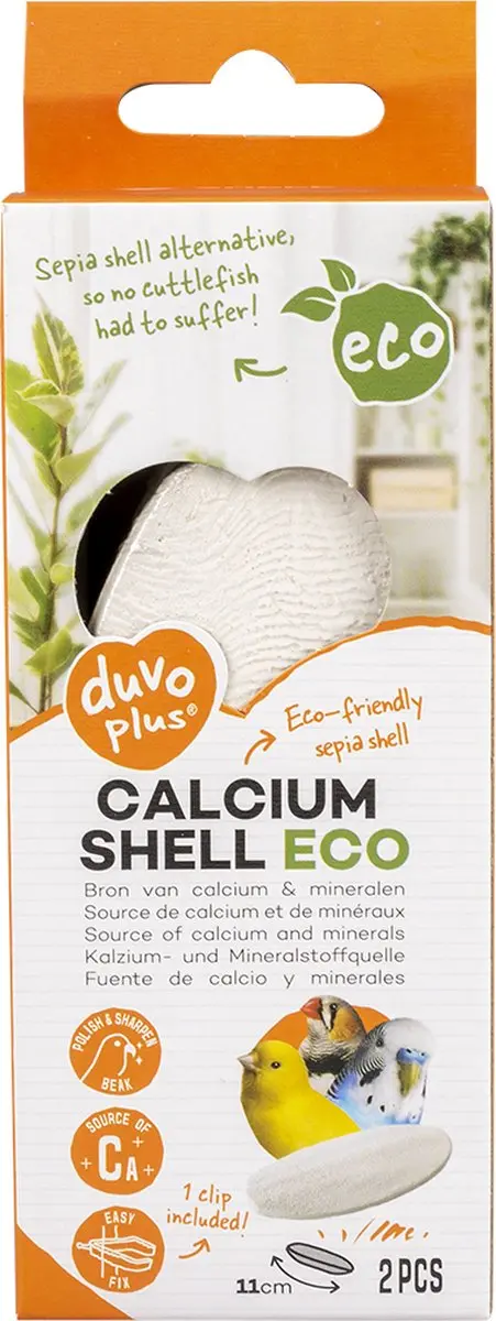 DuvoPlus Vogelkooi Calciumschaal 11cm Wit - 2 Stuks