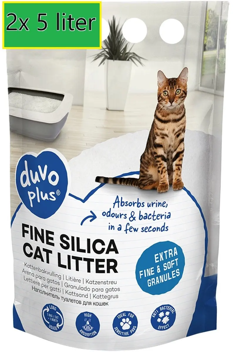 Duvo+ Premium Silica Kattenbakvulling Wit