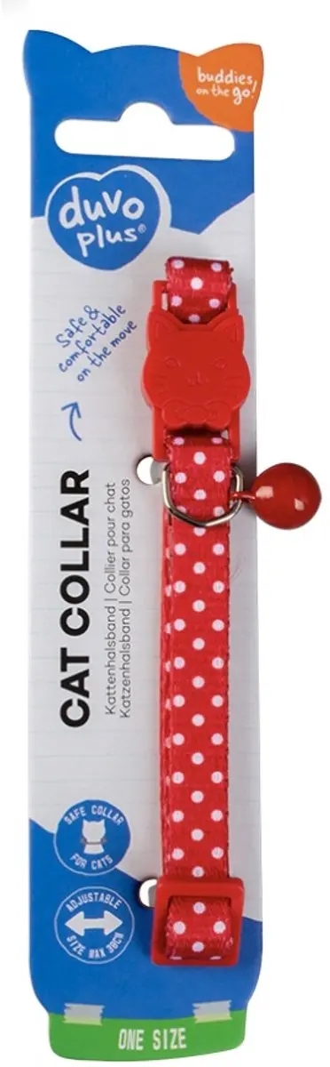 Duvo+ Kattenhalsband Witte Bollen Nylon
