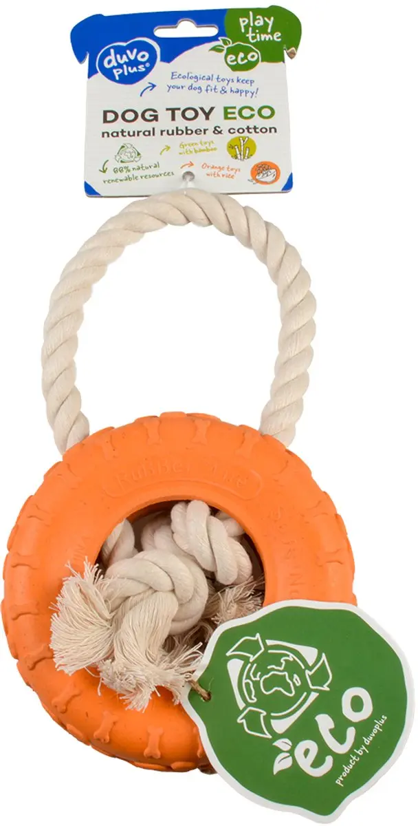 DuvoPlus Eco Rubber Band Speelgoed Hond - Gemengde Kleuren