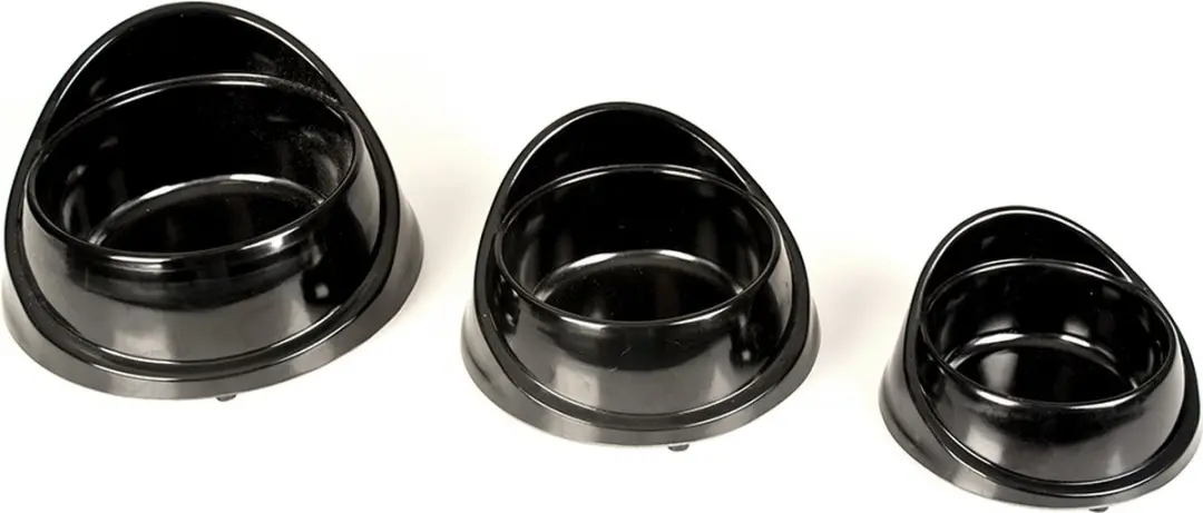 DuvoPlus Voerbak Eetkom Melamine 450ml - Ø13cm - Zwart/Wit