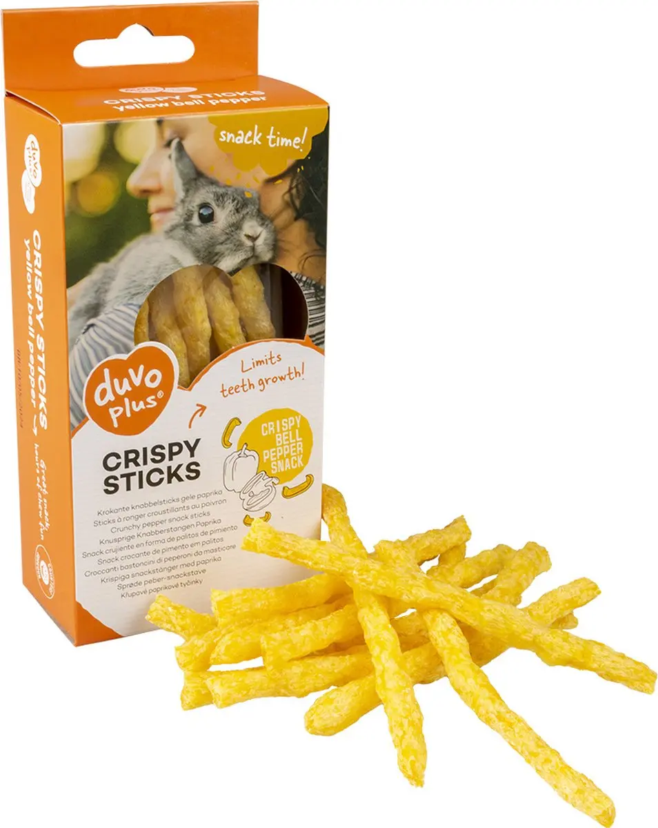 Duvo Knaagdierensnack Krokante Knabbelsticks Gele Paprika 50g