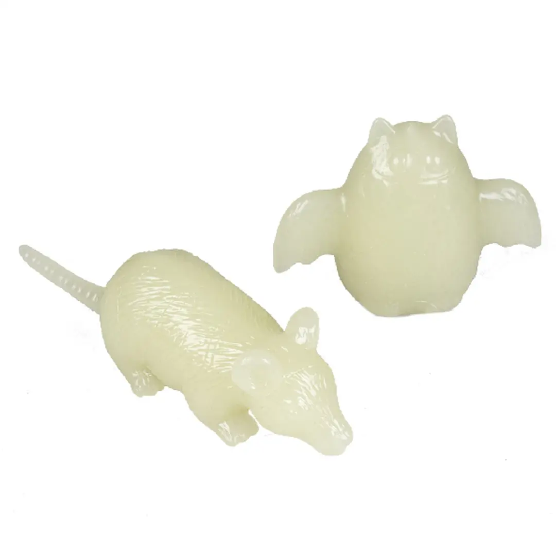 DuvoPlus TPR Glow-in-Dark Vleermuis & Rat Hondenspeeltje 10x7x4cm