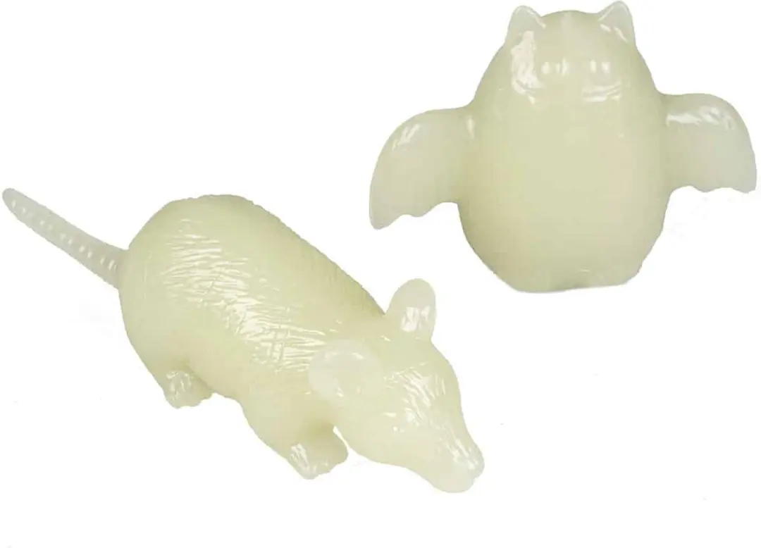 DuvoPlus TPR Glow-in-Dark Vleermuis & Rat Hondenspeeltje 10x7x4cm