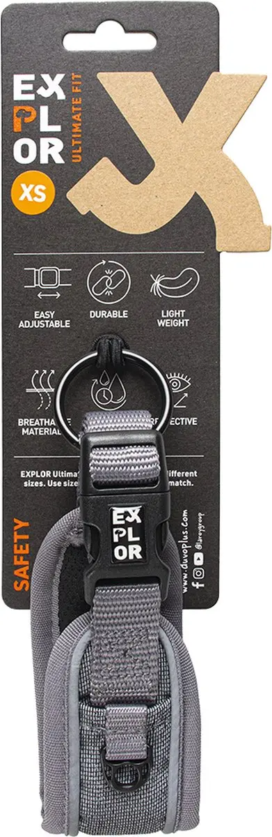 DuvoPlus Ultimate Fit Control Halsband Safety XS - 30-33cm - Zilver Reflecterend