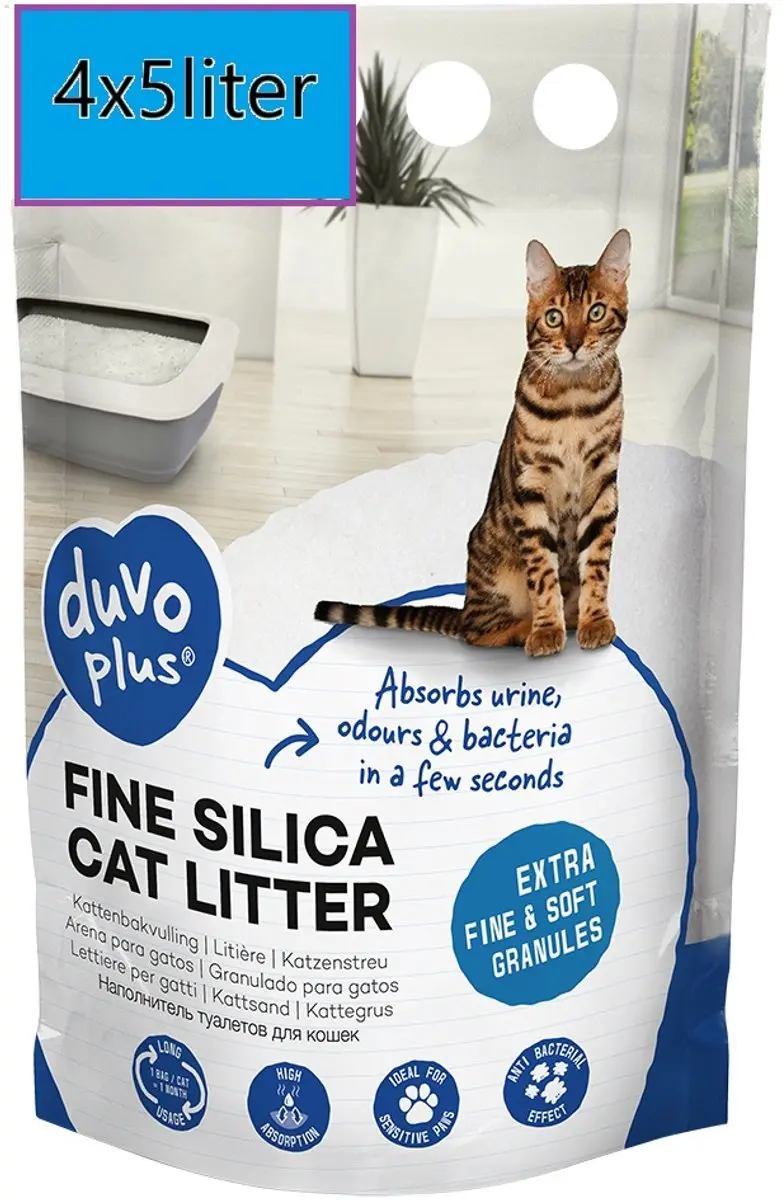 Duvo Premium Silica Kattenbakvulling Wit 8kg