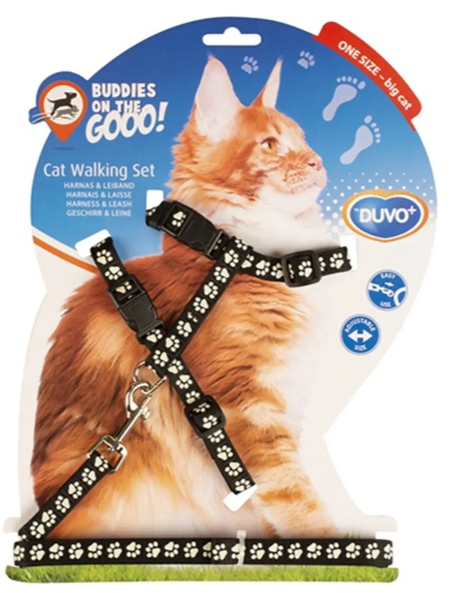 DuvoPlus Uitlaatriem Kat Grote Wandelset 125cm Rood