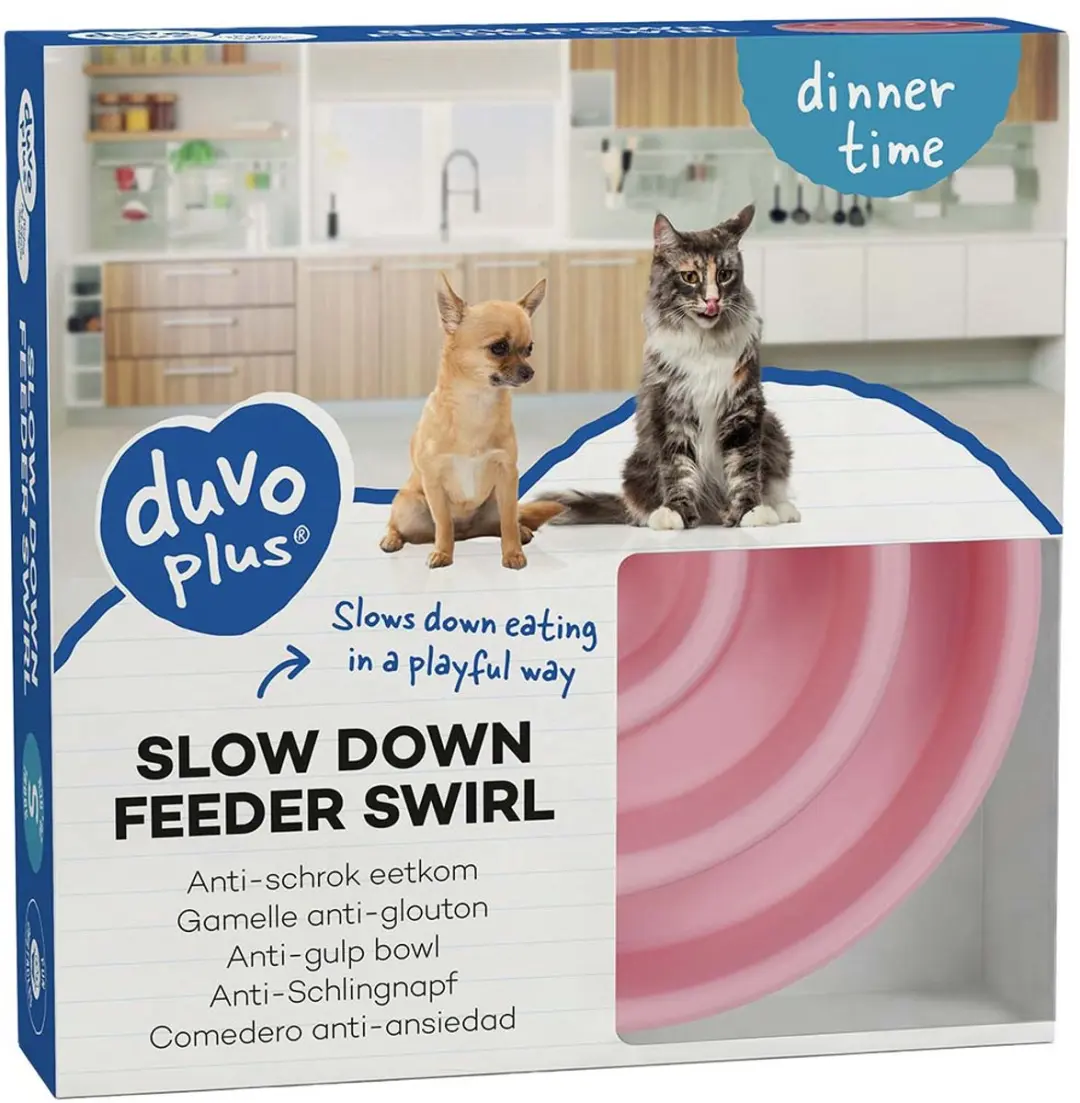 Duvo+ Anti-schrok Voerbak Spiraal Roze S
