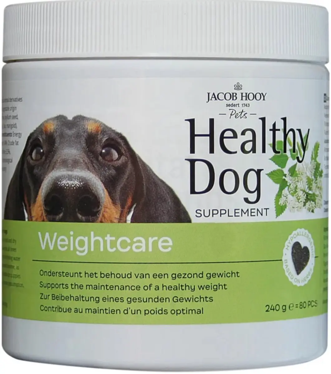 Jacob Hooy Healthy Dog Weightcare Voedingssupplement 80 Stuks