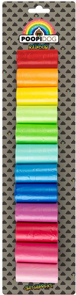 DuvoPlus Hondenpoepzakjes Rainbow 4x15st - 60 Stuks - Meerkleurig