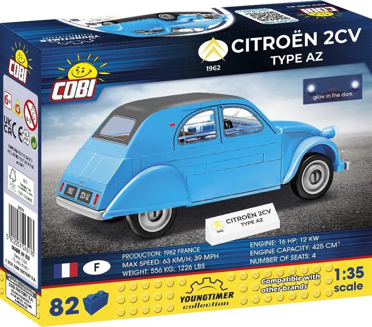 Cobi Citroën 2CV Type AZ 1962 - 82 Onderdelen - Meerkleurig