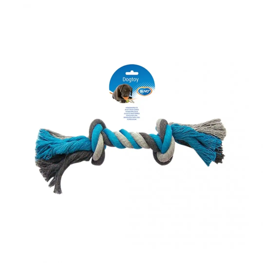 Duvo Dogtoy Knoop Katoen XXL 45cm - Blauw/Grijs