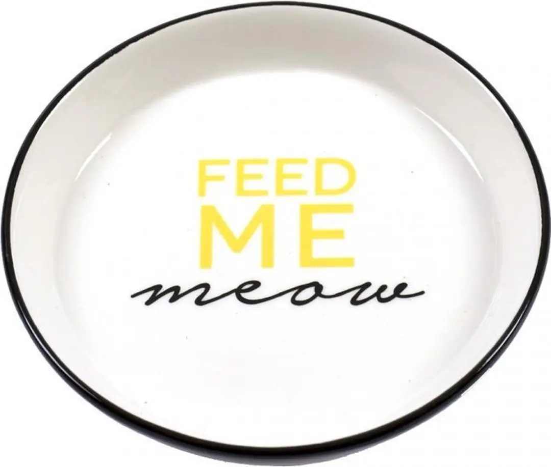 Duvo Feed Me Meow Eetkom Keramiek - Zwart 360ml
