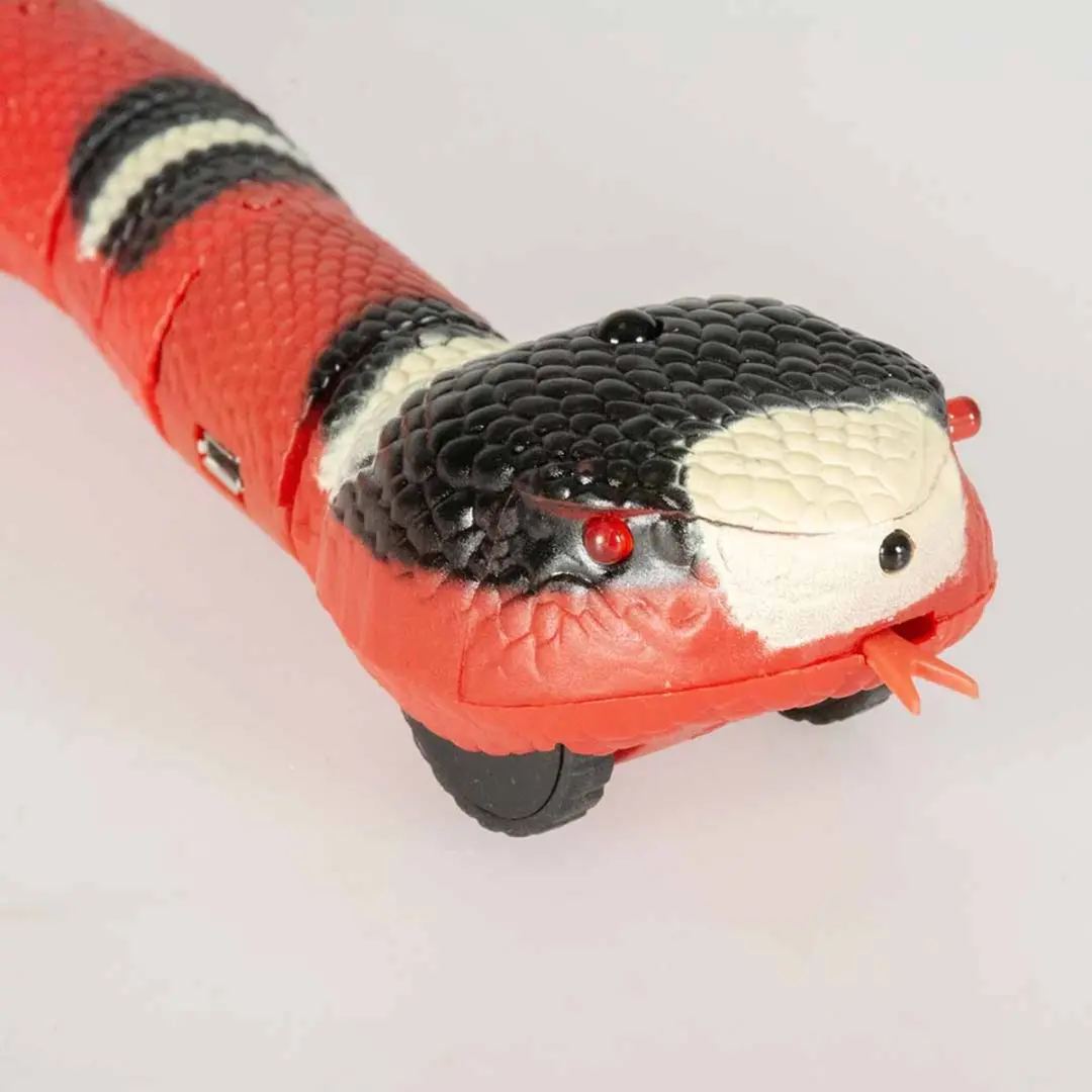 Duvo+ Moving Snake Kattenspeeltje - Rood/Wit/Zwart