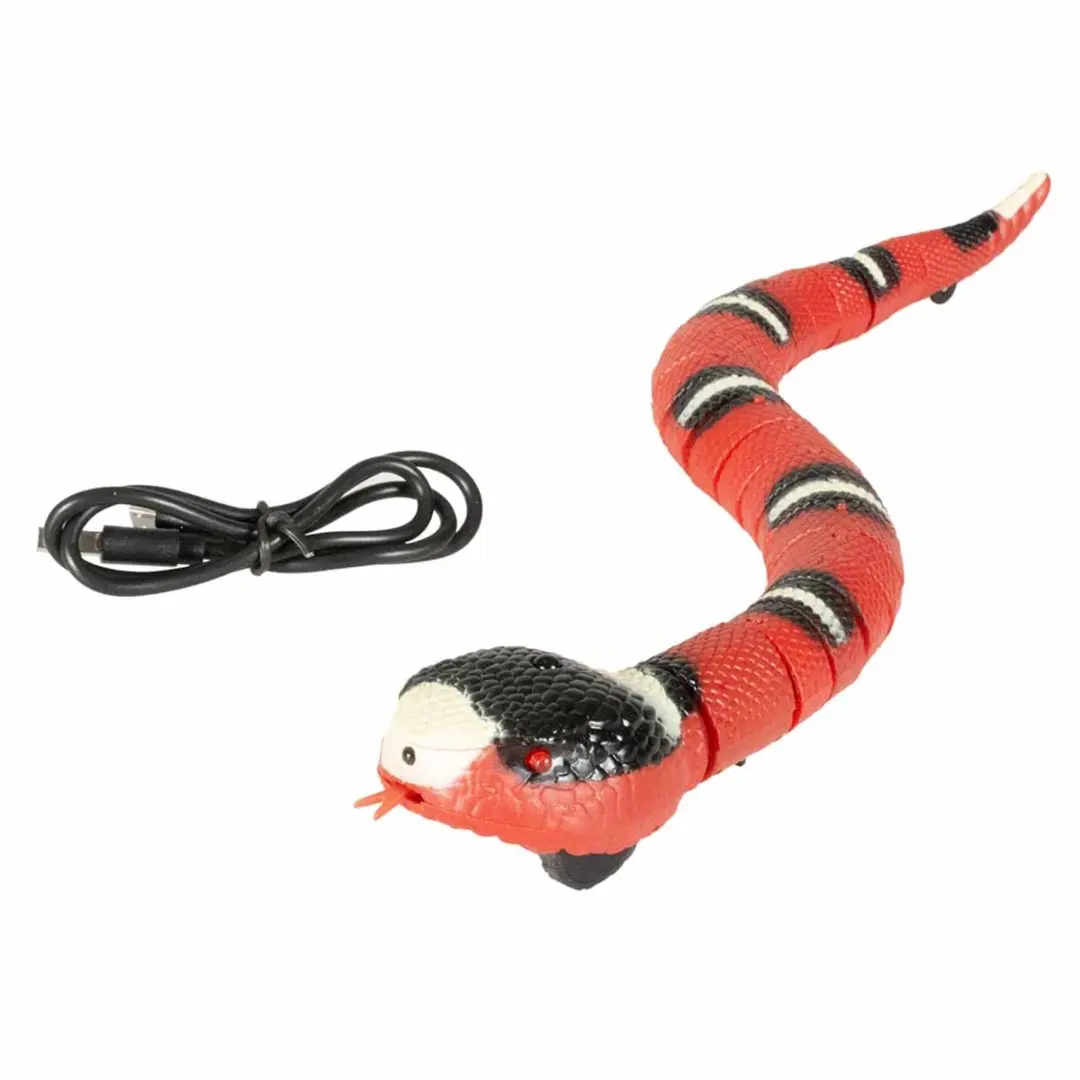 Duvo+ Moving Snake Kattenspeeltje - Rood/Wit/Zwart