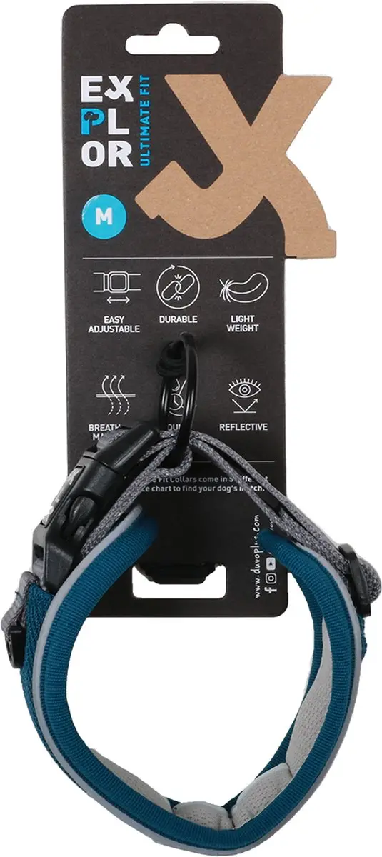 Duvo Duvoplus Halsband Ultimate Fit Control Classic M - 39-44cm Petrol Blue