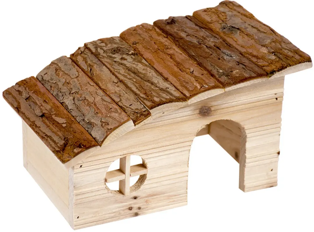 Duvo+ Houten Knaagdieren Lodge Schuin Dak 31x23x18cm