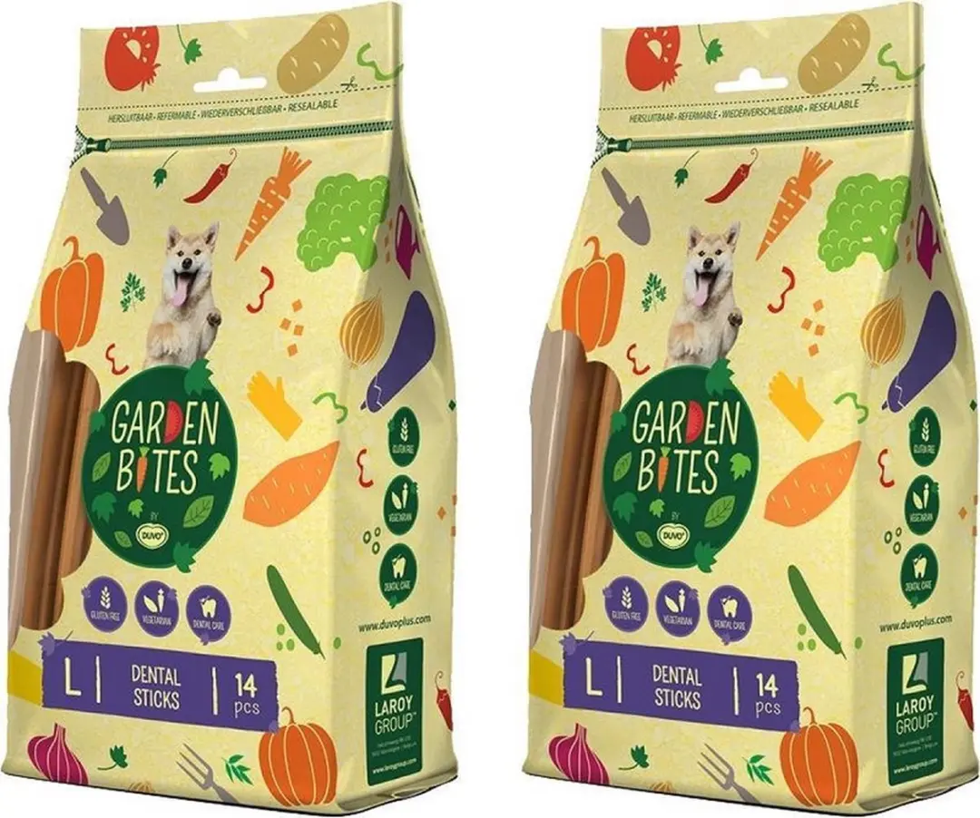 Duvo Garden Bites Dental Sticks Glutenvrij L - 14 Stuks