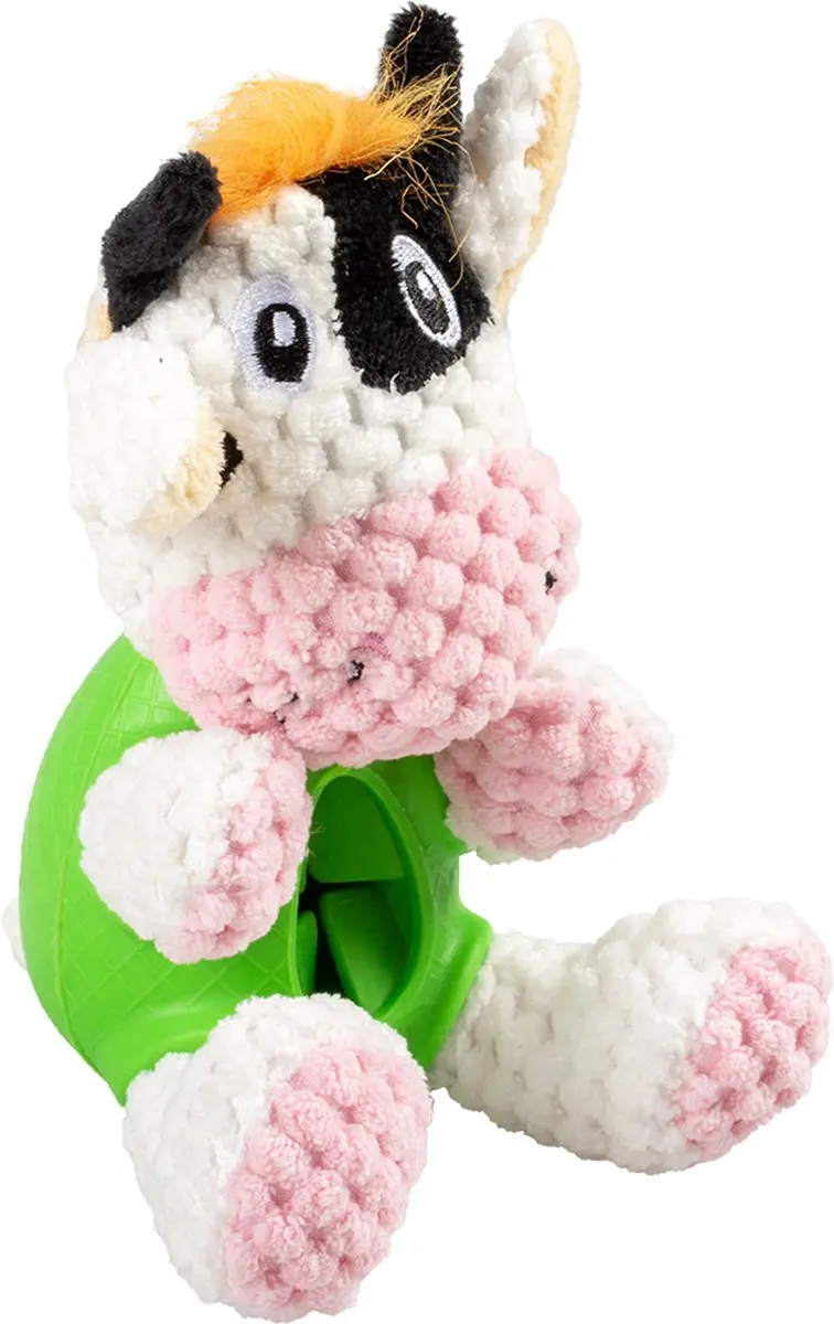 DuvoPlus Pluche & Rubber Koe Hondenspeeltje