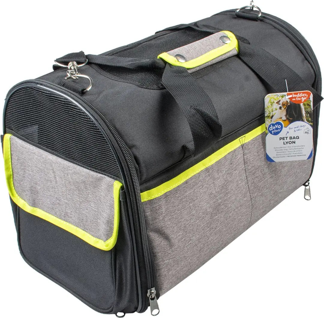 Duvo Duvoplus Lyon Pet Bag - Draagtas voor hond - 41x26x28cm - Max. 6kg - Zwart
