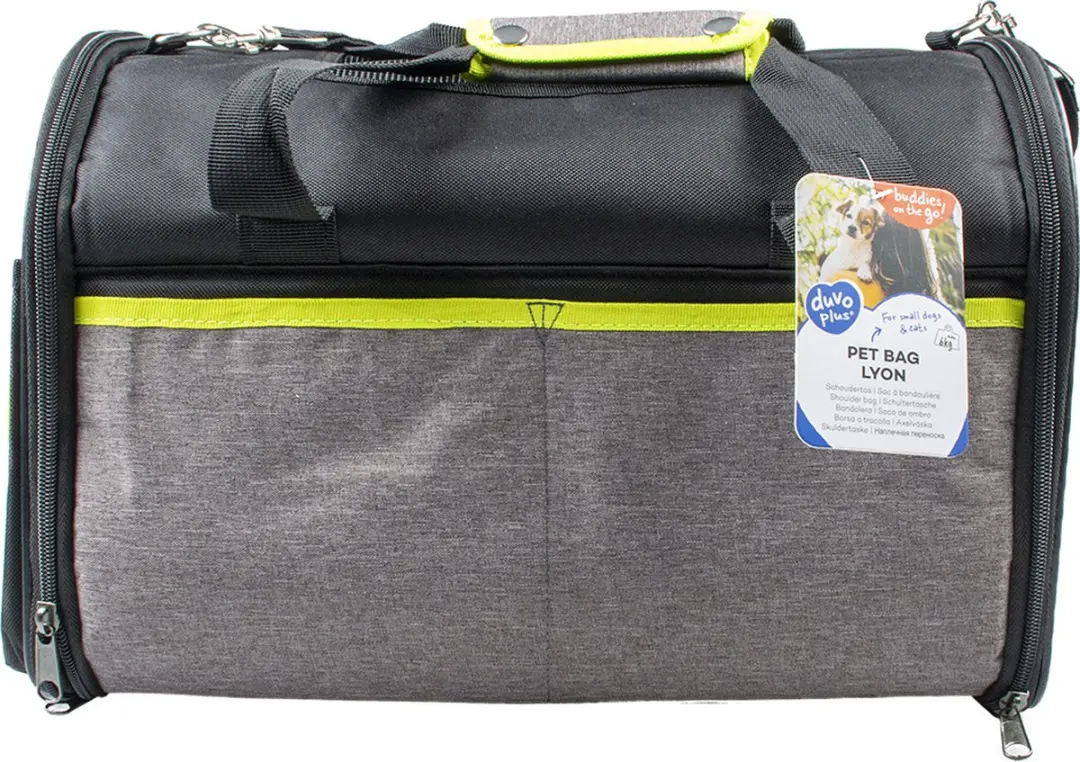 Duvo Duvoplus Lyon Pet Bag - Draagtas voor hond - 41x26x28cm - Max. 6kg - Zwart