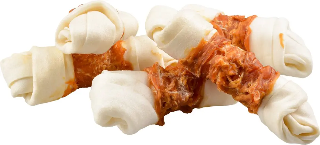 DuvoPlus Meat! Snack Kip & Runderhuid Benen voor Honden - 32 Stuks