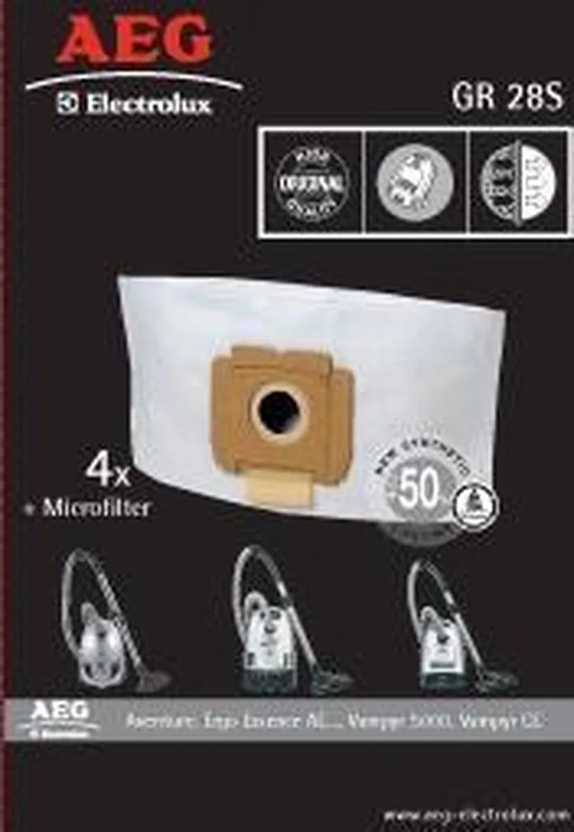 AEG S-Bag GR28S Stofzuigerzakken - 4 Stuks