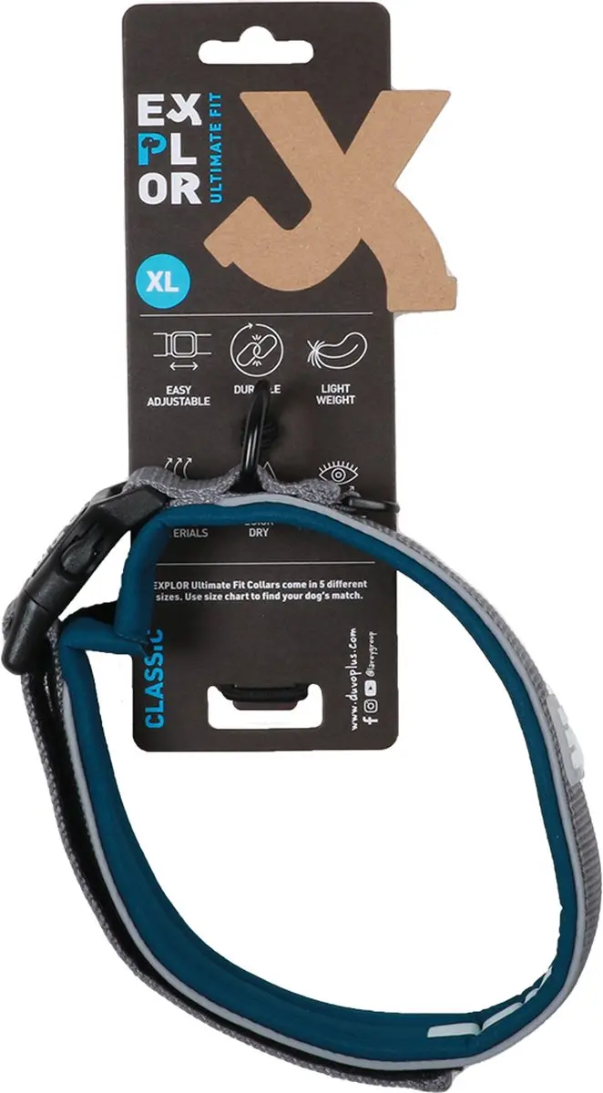 Duvo Duvoplus Ultimate Fit Comfy Halsband XL 52-61cm - Petrol Blue