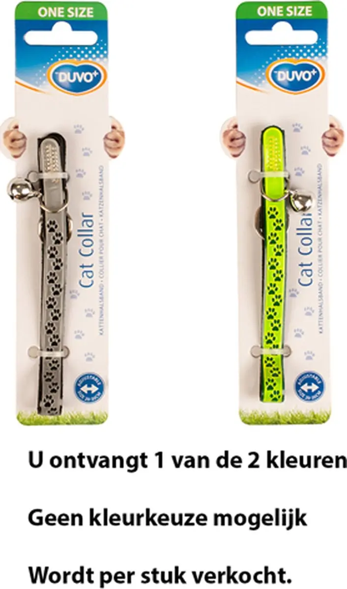 DuvoPlus Kattenhalsband Reflecterend 20-30cm - 1 Stuks - Zilver/Geel