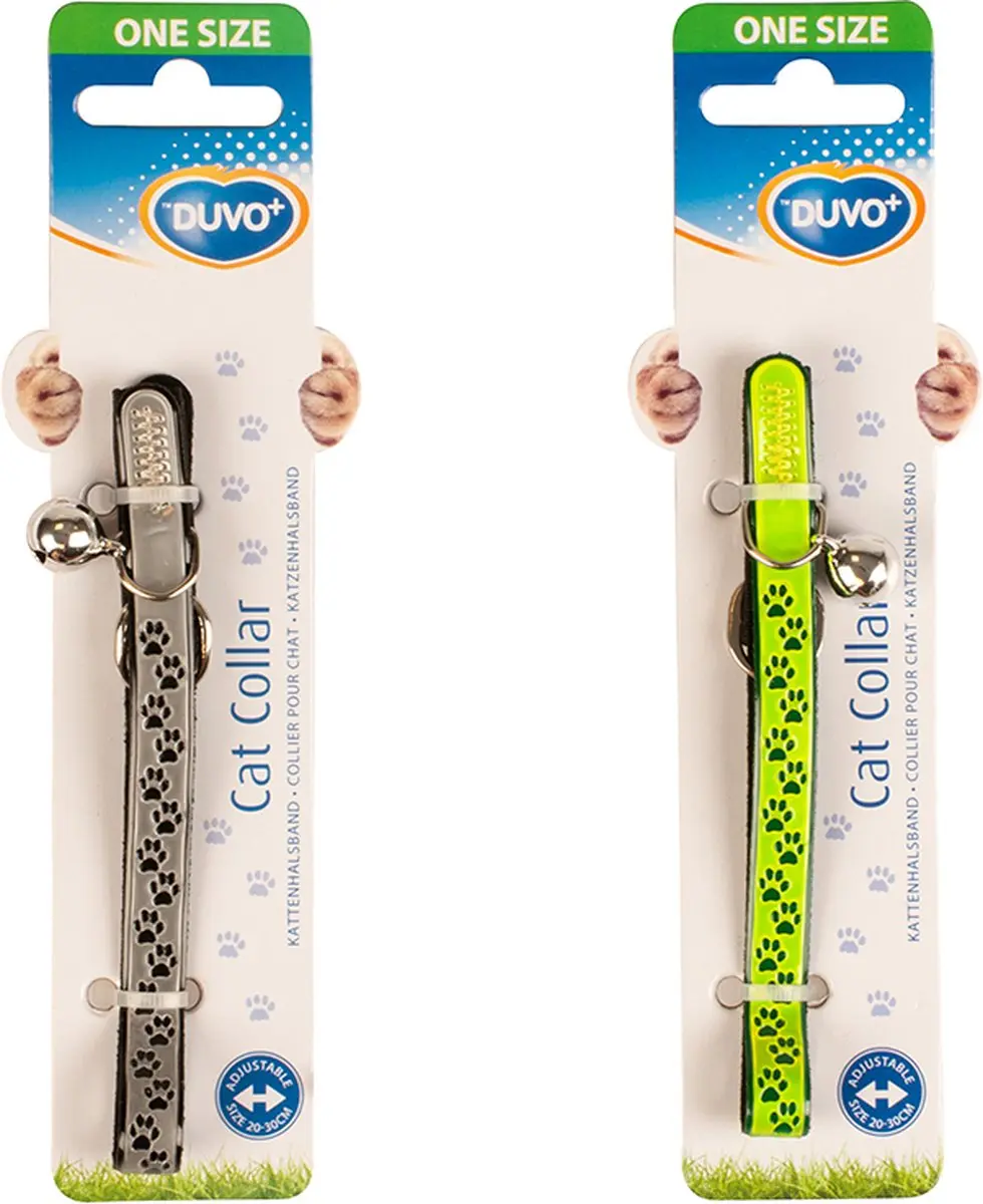 DuvoPlus Kattenhalsband Reflecterend 20-30cm - 1 Stuks - Zilver/Geel