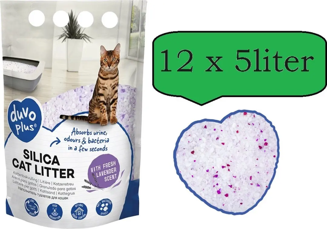 Duvo+ Premium Silica Kattenbakvulling Lavendel