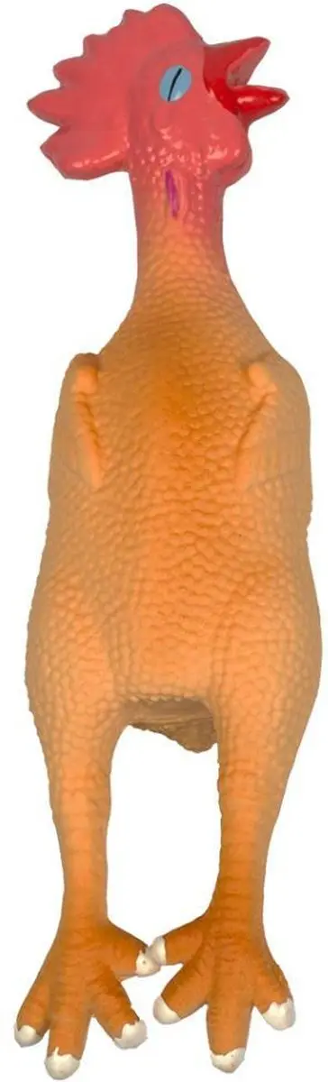 DuvoPlus Latex Piepende Kip Hond Speeltje - 15cm - Meerkleurig