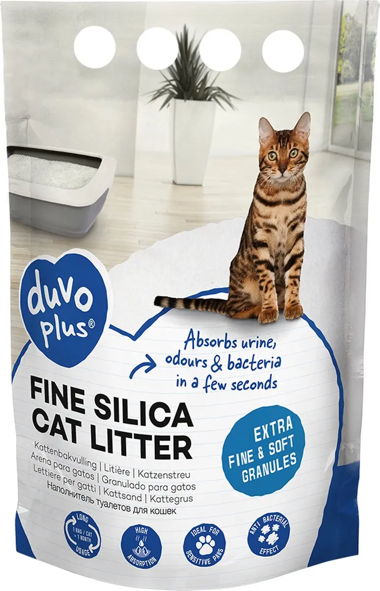 Duvo+ Silica Kattenvulling Fijn - 30 Liter (6x5L)