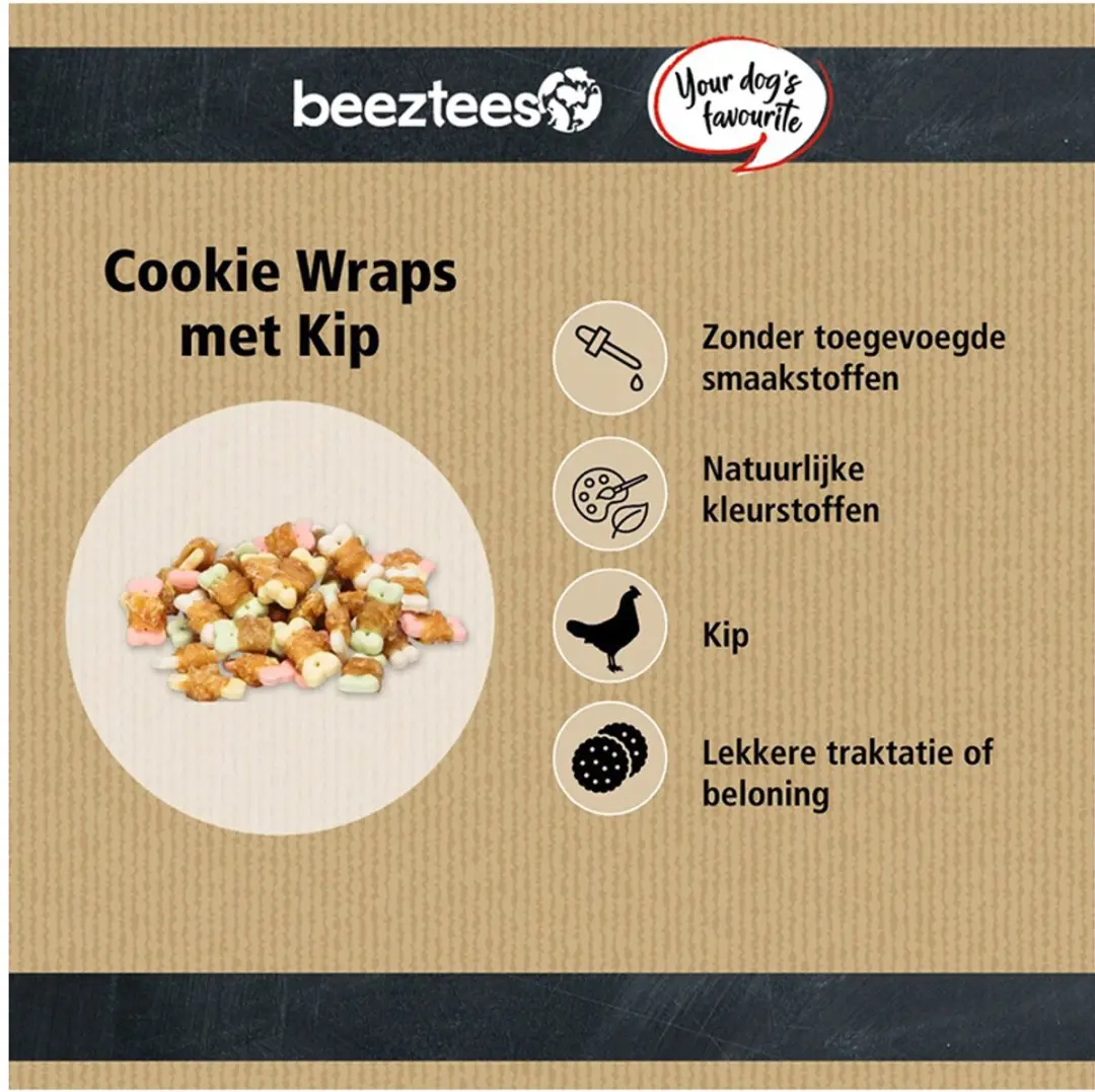 Beeztees Cocapet Wrapped Cookies met Kip 800g