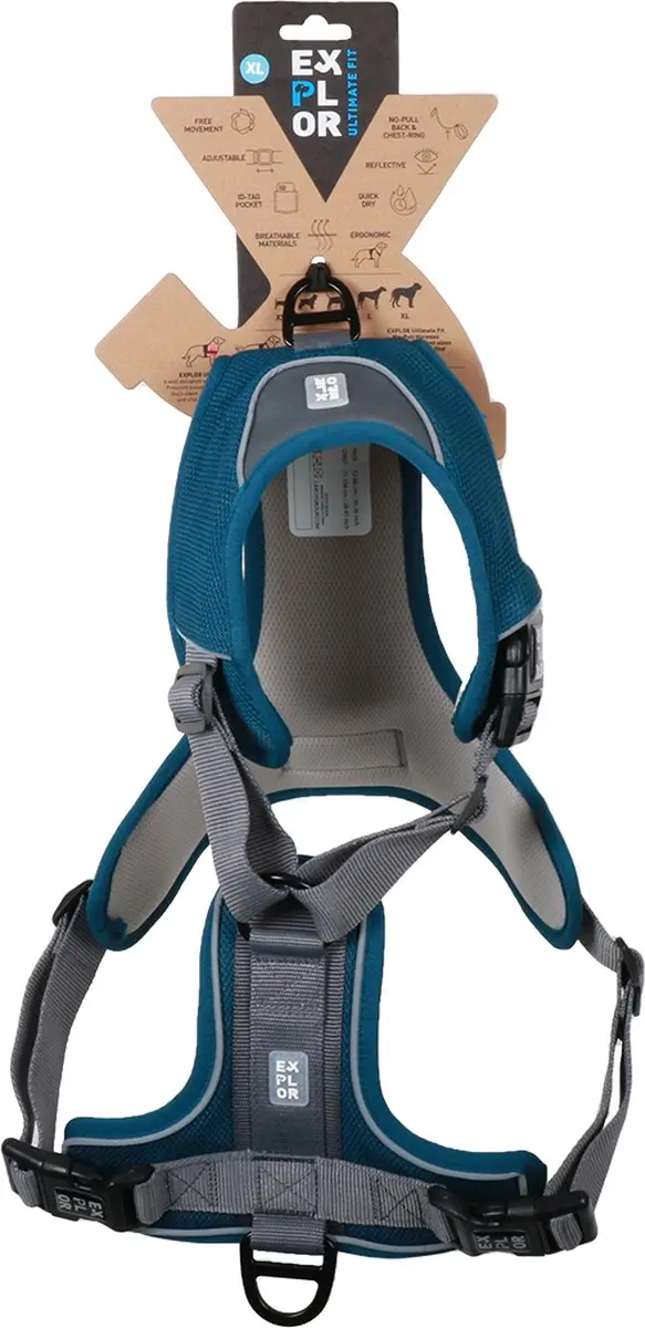 Duvo Duvoplus Ultimate Fit No-pull Harnas Classic XL 52-66cm - Petrol Blue
