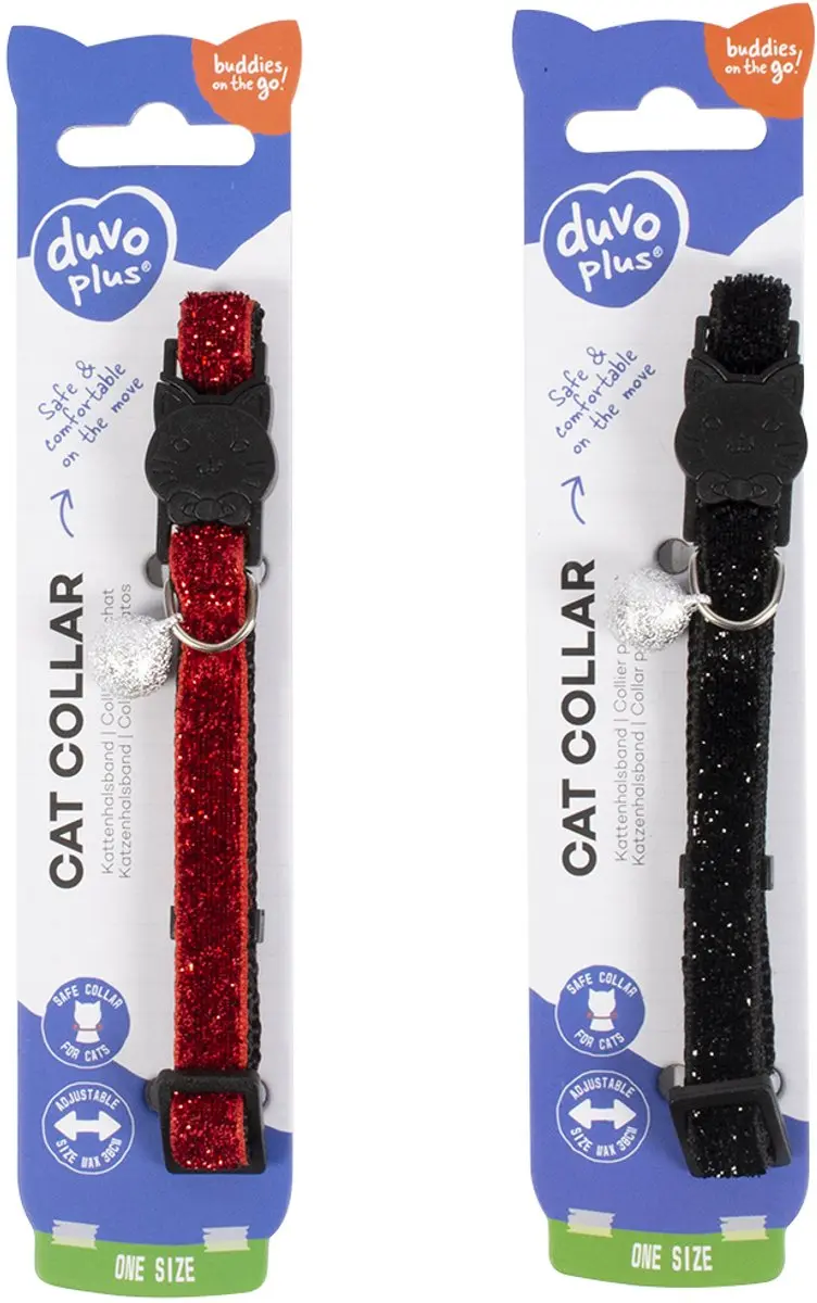 DuvoPlus Kattenhalsband Glitter 20-30cm
