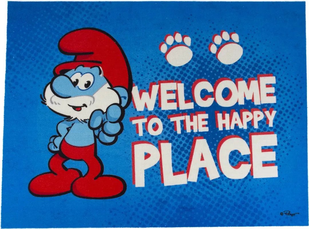 Duvo De Smurfen Grote Smurf Vloermat 60x40cm - Blauw