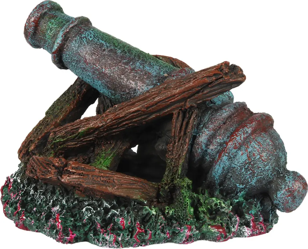 Duvo Aqua Della Gebroken Kanon Aquariumdecoratie 16,5x12,5x10,5cm