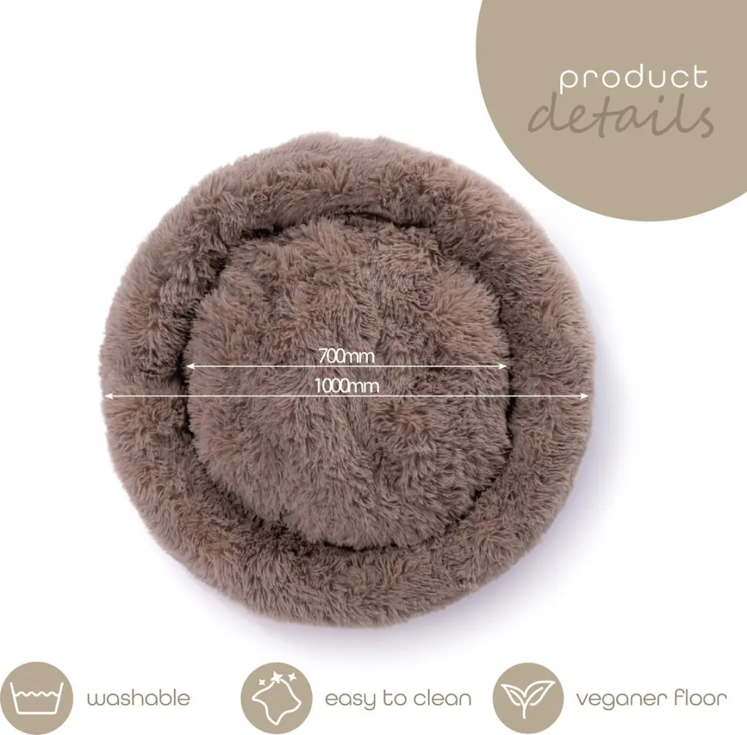 Paco Rabanne Fluffy Hondenkussen 100cm - Rond - Beige