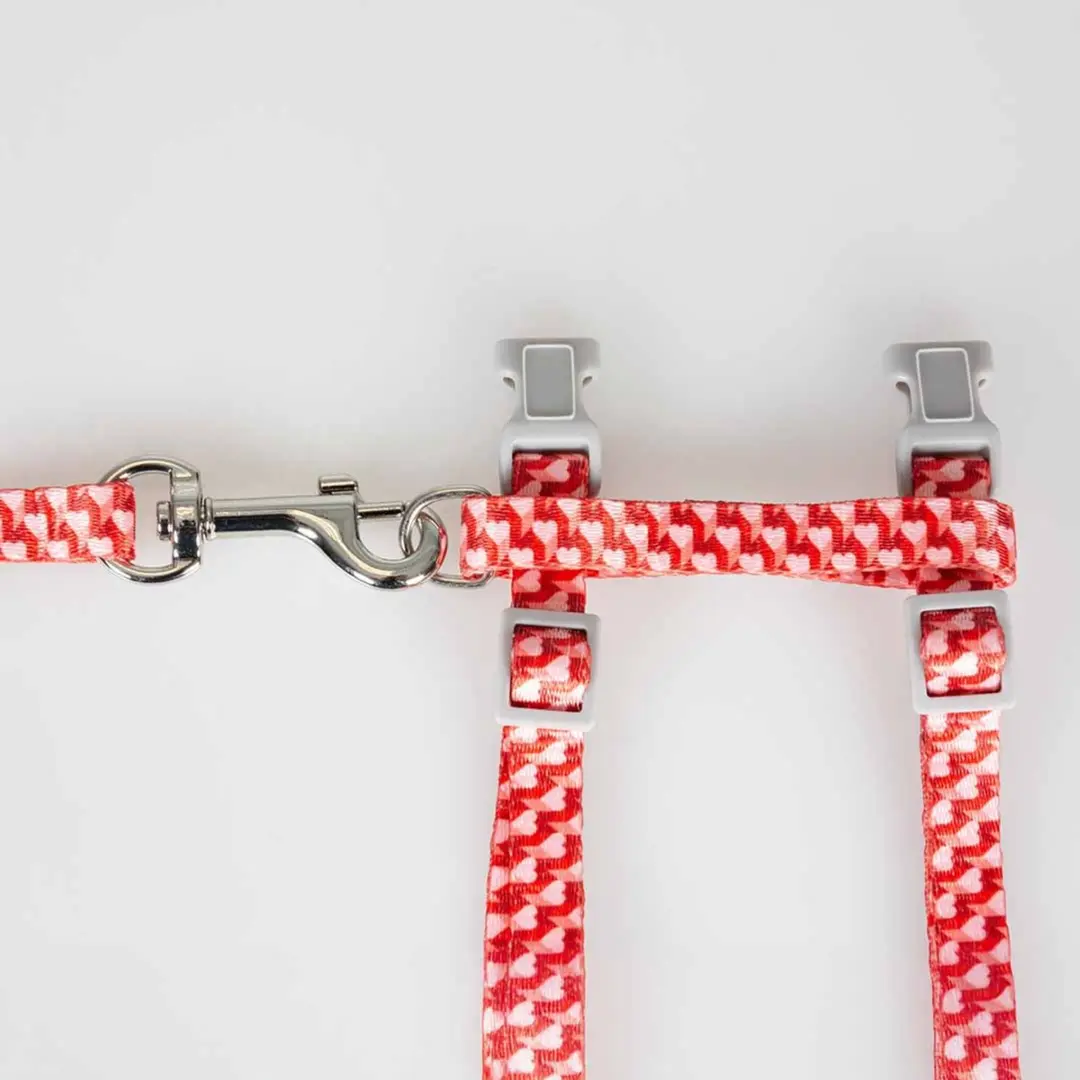 Duvo+ Kat Wandelset Retro Hart 20-35cm Rood/Wit