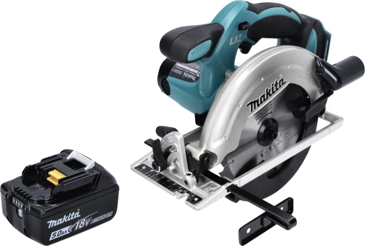 Makita DSS 611 T1 Accu-cirkelzaag 18V 165mm - 1x 5,0Ah - afbeelding 2 van 5