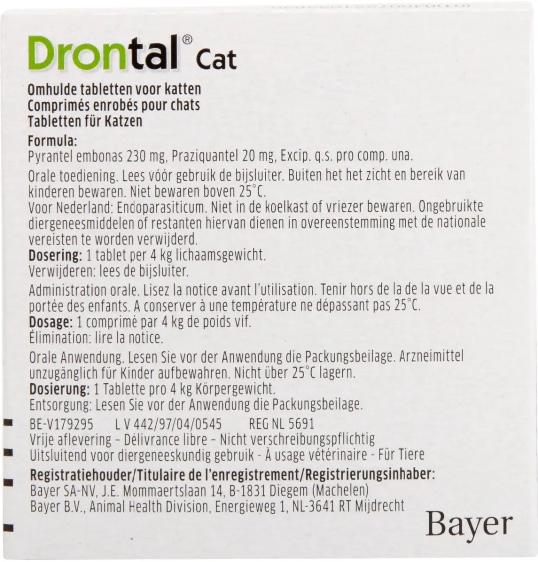 Drontal Cat Ontworming - 2 Tabletten