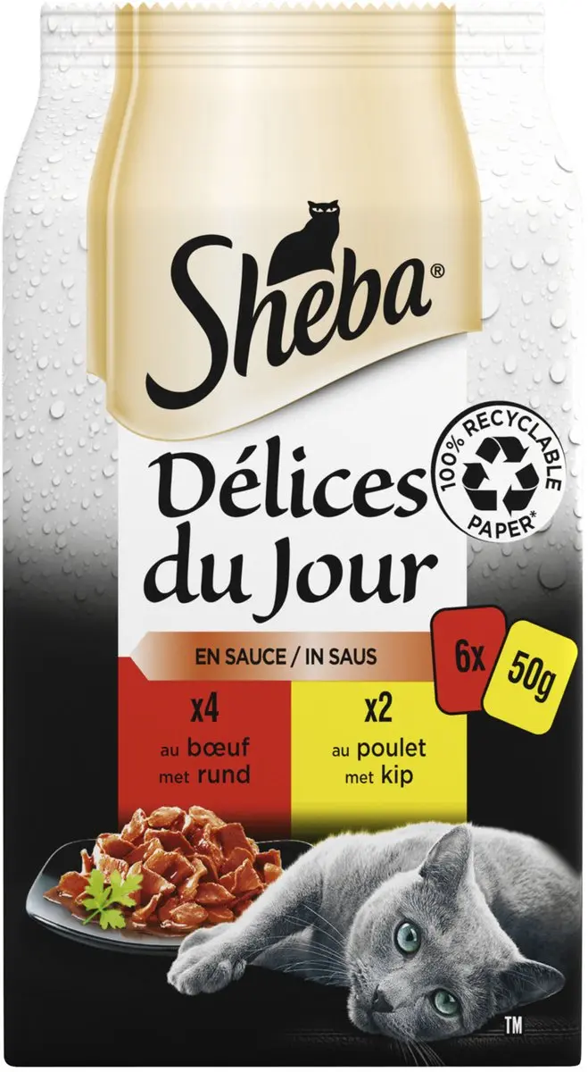 Sheba Delices Du Jour Natvoer - 6x50g