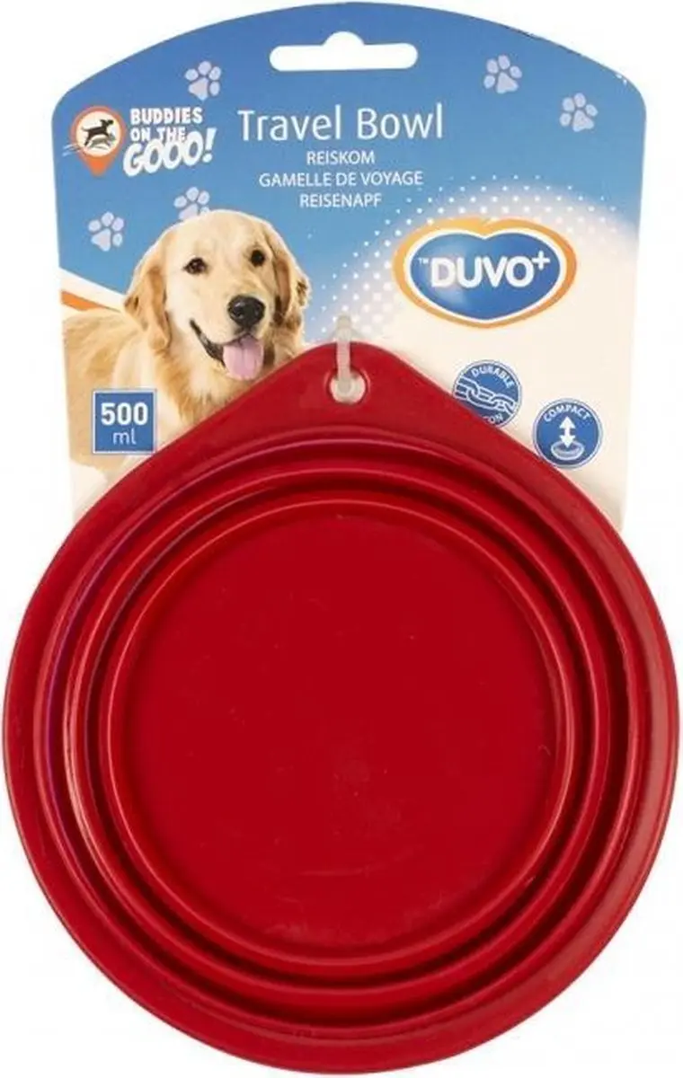 Duvo Duvoplus Silicone Drinkbak Hond 2000ml - Rood
