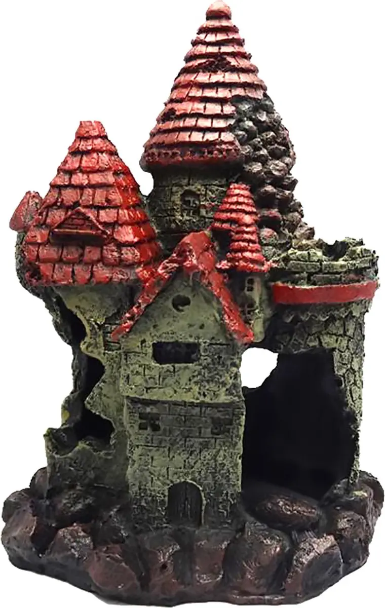 DuvoPlus Aquariumdecoratie Kasteel 17x14x23cm