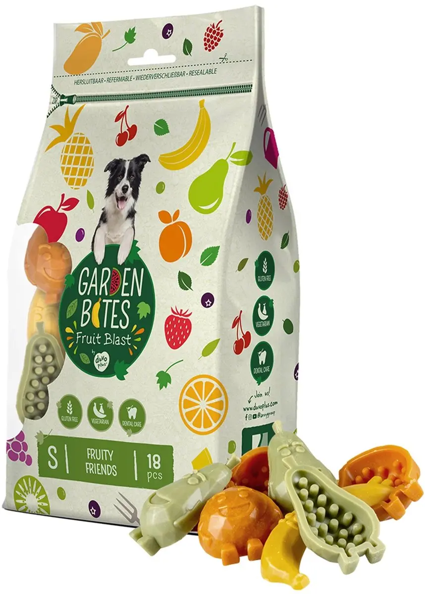 DuvoPlus Garden Bites Fruity Friends Hond 15g - 180 Stuks